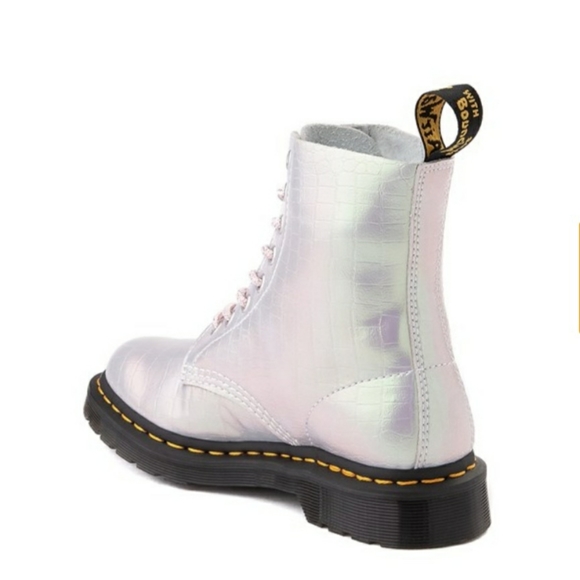 DR. MARTENS PASCAL CROCODILE PINK EYE BOOT - Picture 5 of 11